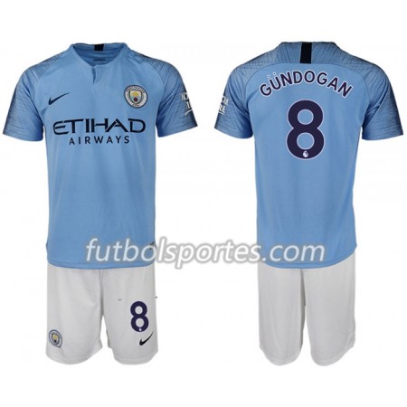 Camisetas Manchester City GUNDOGAN 8 Niño Primera Equipacion 2018/2019